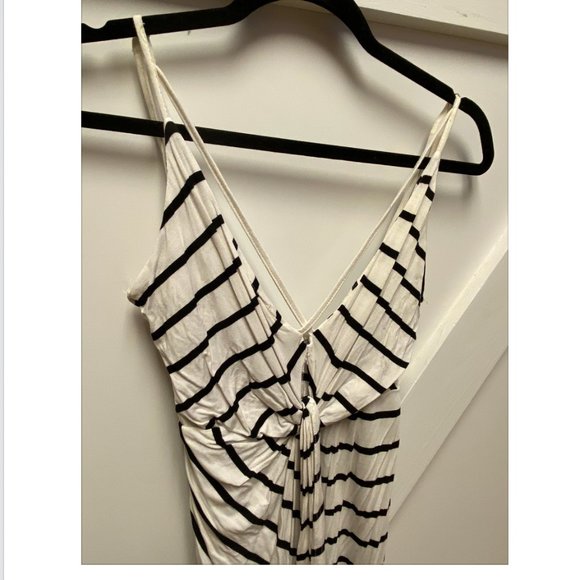 Summer Dress - Midi/Maxi mix - Black and White Striped - Picture 2 of 8